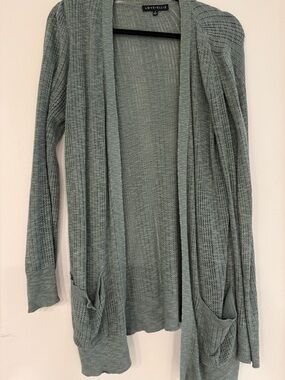 Green Open Front Women's Cardigan Sweater